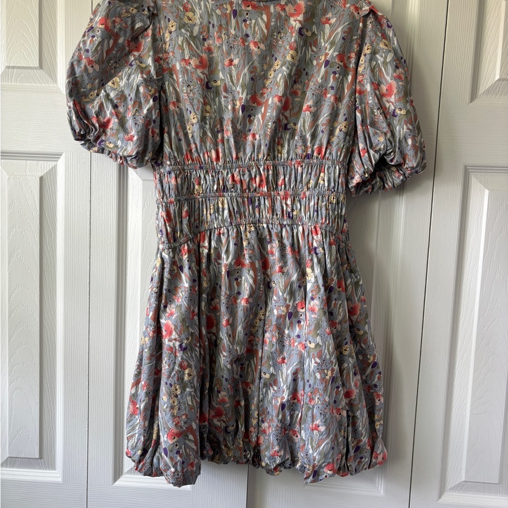 Charming Floral Puff Sleeve Dress